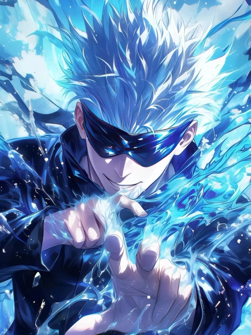 Ảnh Gojo Satoru anime tạo hình nổi bật với nét riêng