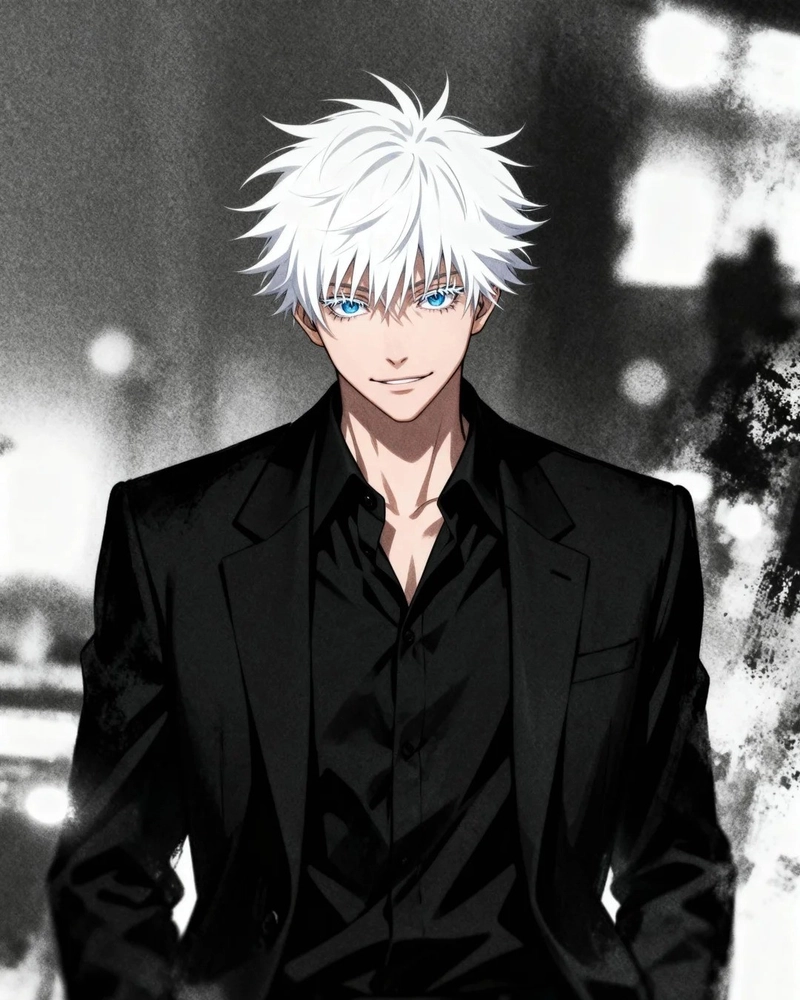 Ảnh Gojo Satoru anime thể hiện thần thái mạnh mẽ cuốn hút