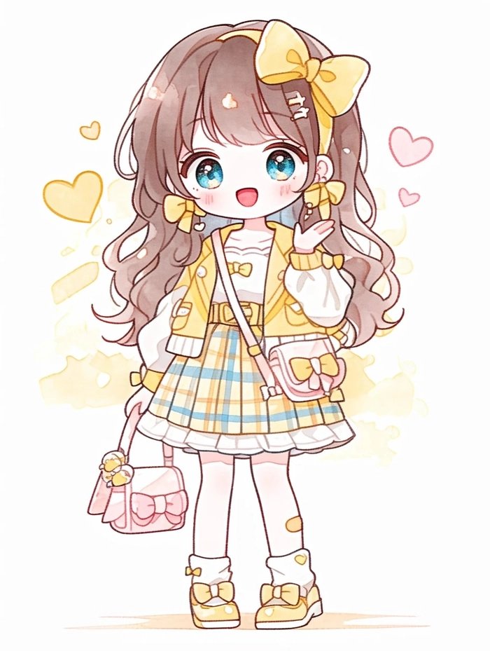 Ảnh anime nữ chibi phong thái vui tươi và sinh động