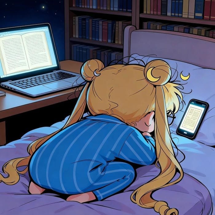 Ảnh anime nữ đang xem điện thoại