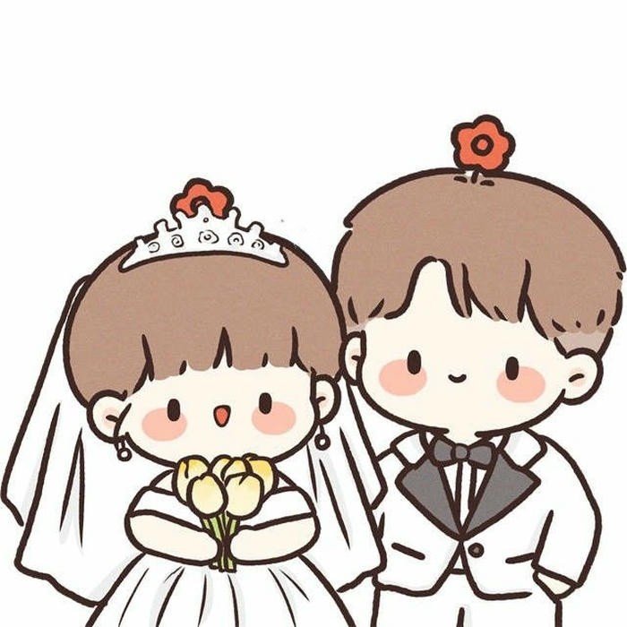 Ảnh chibi cưới cặp đôi anime lãng mạn