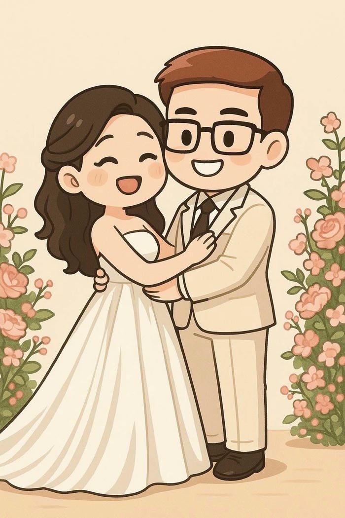 Ảnh chibi cưới hoạt hình phong cách cute