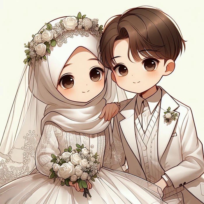 Ảnh chibi cưới phong cách anime dễ thương