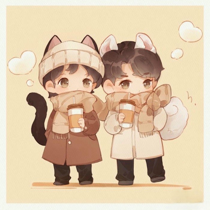 Ảnh chibi đam mỹ minh họa phong cách kawaii