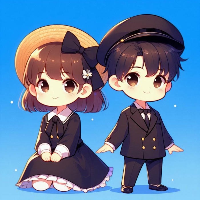 Ảnh chibi học sinh tạo hình năng động trẻ trung