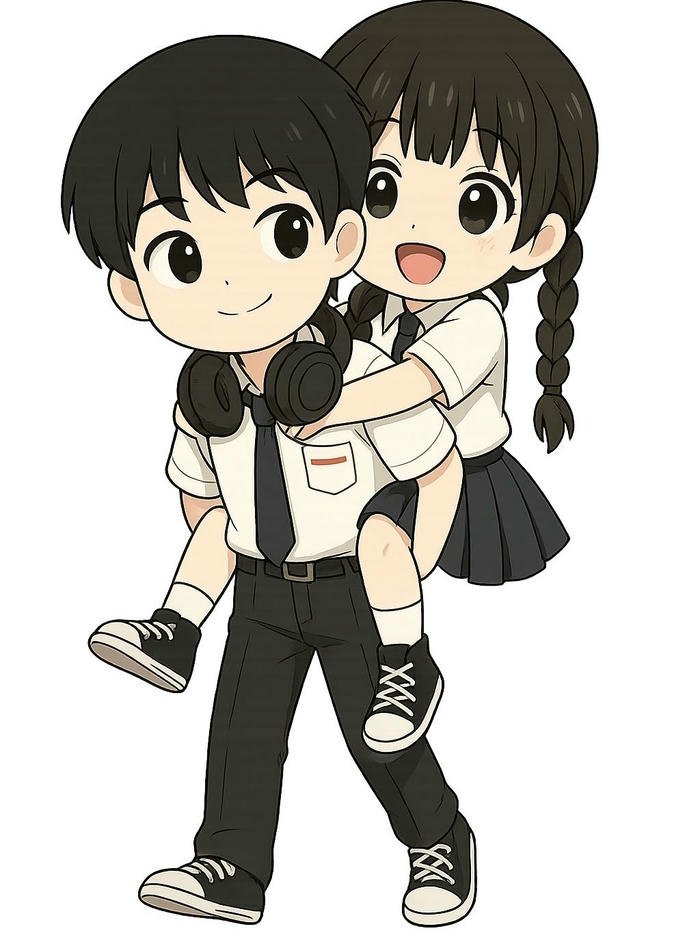 Ảnh học sinh chibi tạo hình gần gũi đời thường