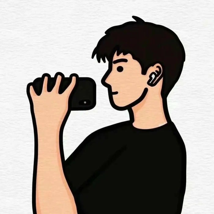 Avatar anime nam đen trắng nhẹ nhàng