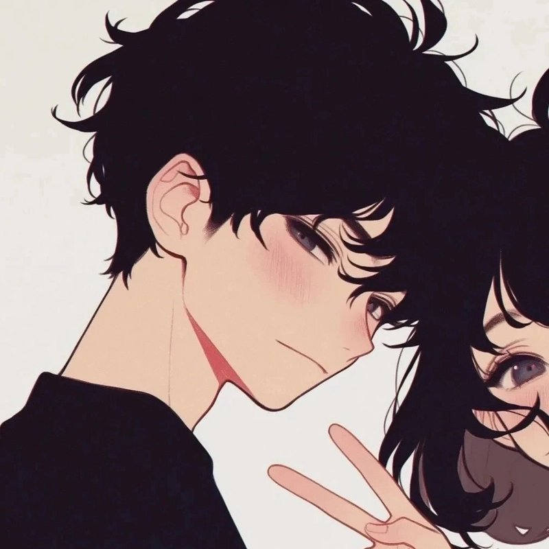 Avatar đôi anime thể hiện sự gắn kết đầy dễ thương