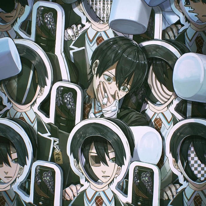 Avatar nam nghệ thuật nền họa tiết đen trắng