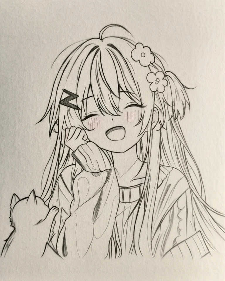 Bức vẽ nhân vật anime thể hiện cảm xúc chân thật
