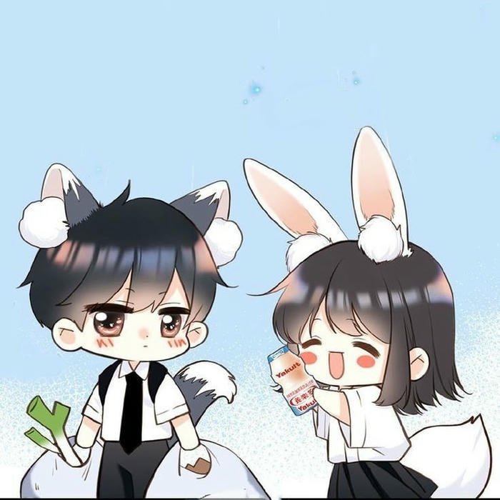 Cặp ảnh chibi đôi phong cách dễ thương cute