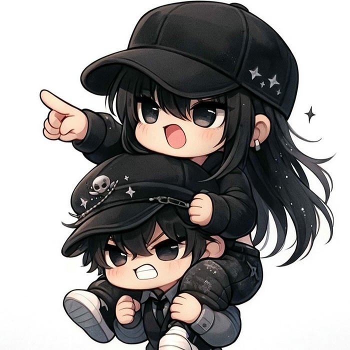 Chibi ảnh cặp đôi hoạt hình ngọt ngào đáng yêu