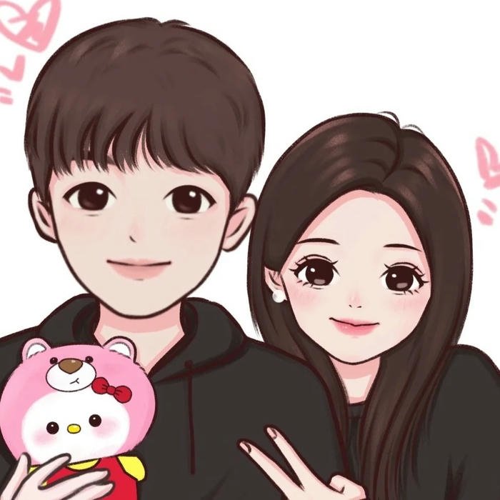 Chibi cặp ảnh đôi tạo hình anime dễ thương