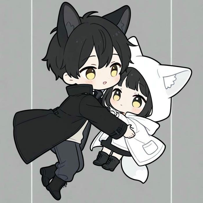 Chibi đôi cặp ảnh minh họa dễ thương cute