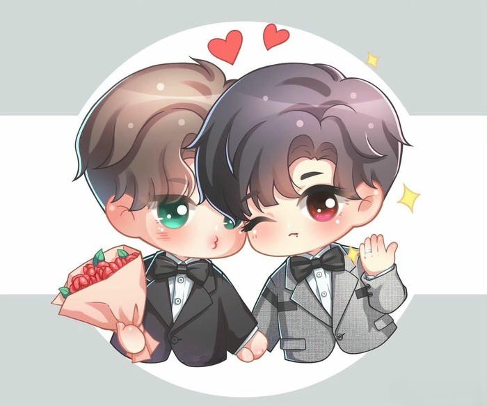 Chibi mỹ đam ảnh tranh vẽ anime ngọt ngào