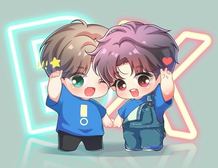 Đam mỹ chibi ảnh phong cách anime ngọt ngào