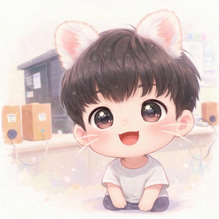 Em bé chibi hình ảnh thể hiện khoảnh khắc vui