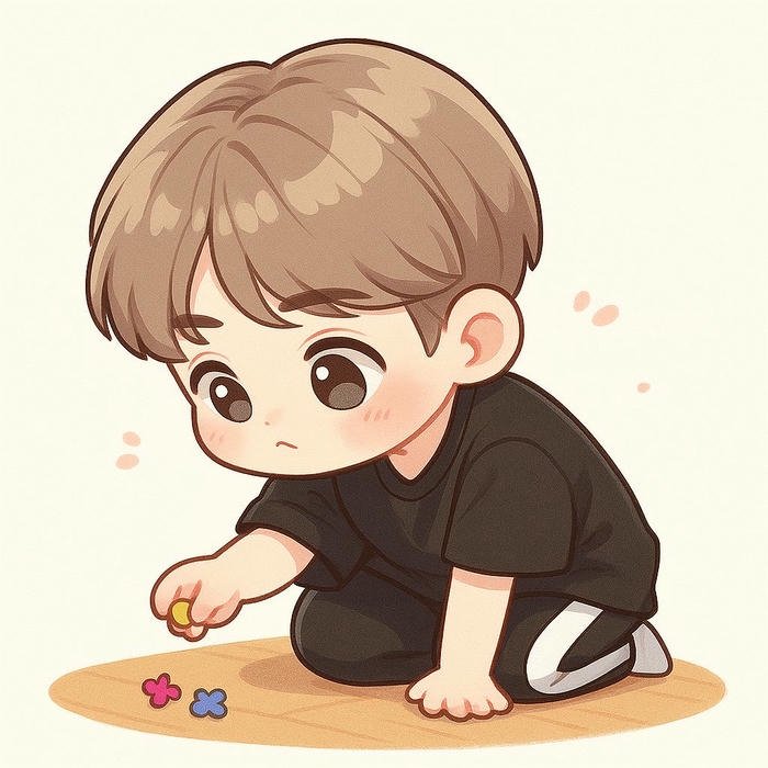 Hình ảnh em bé chibi thể hiện nét vui vẻ