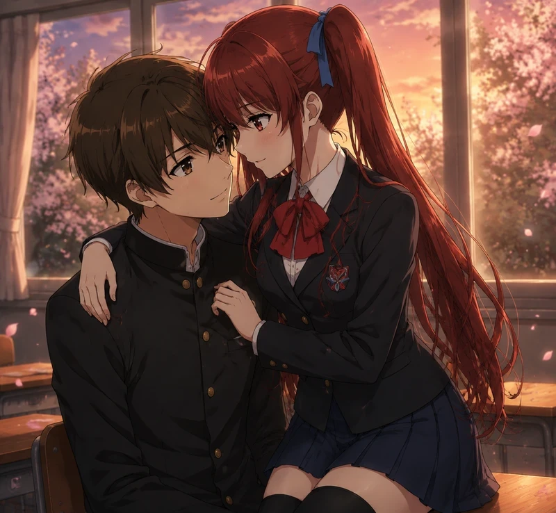 Hình anime avatar đôi đáng yêu tươi sáng
