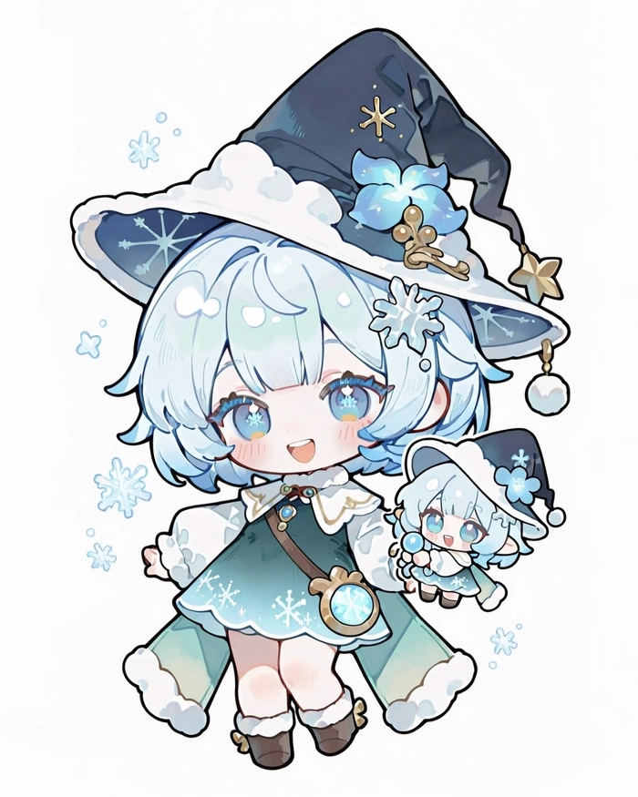 Hình chibi dễ thương với đôi mắt tròn long lanh sáng