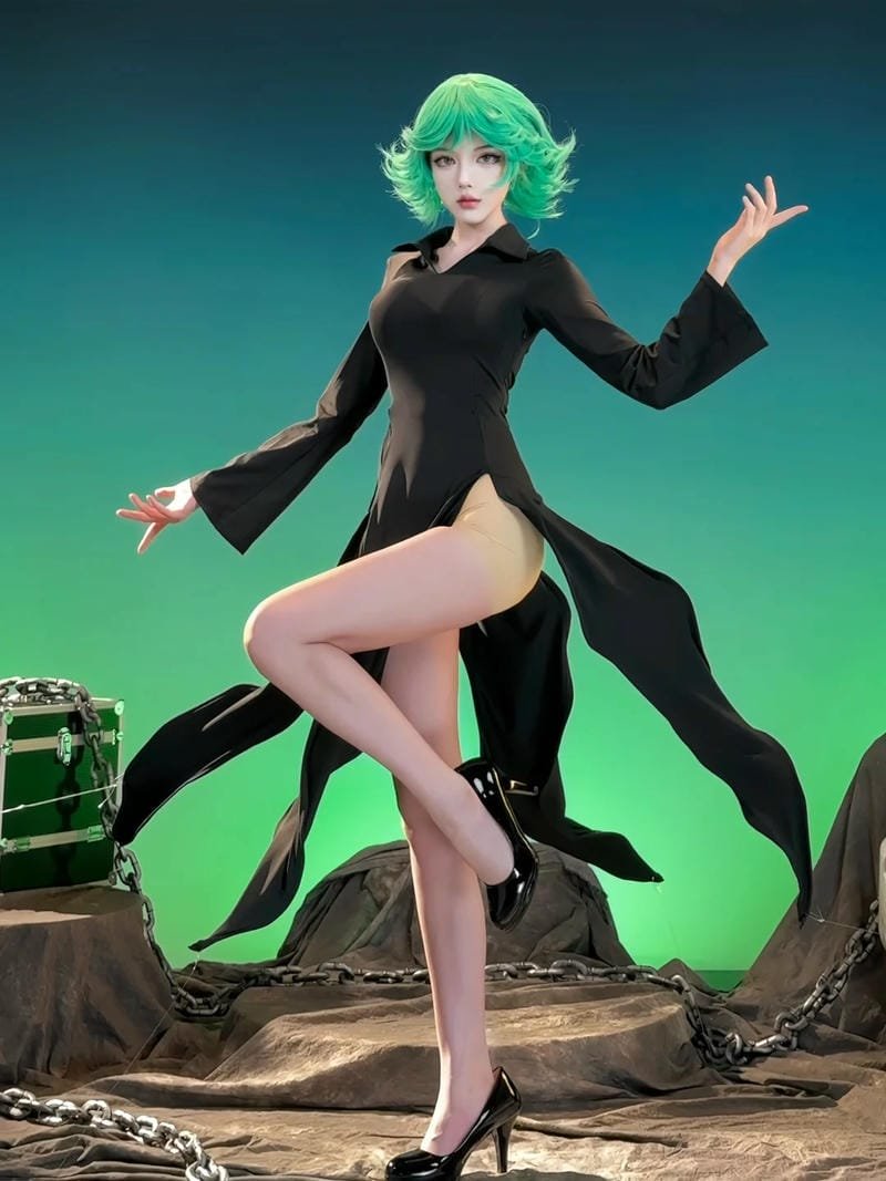 Hình cosplay Tatsumaki thể hiện phong cách manga gốc