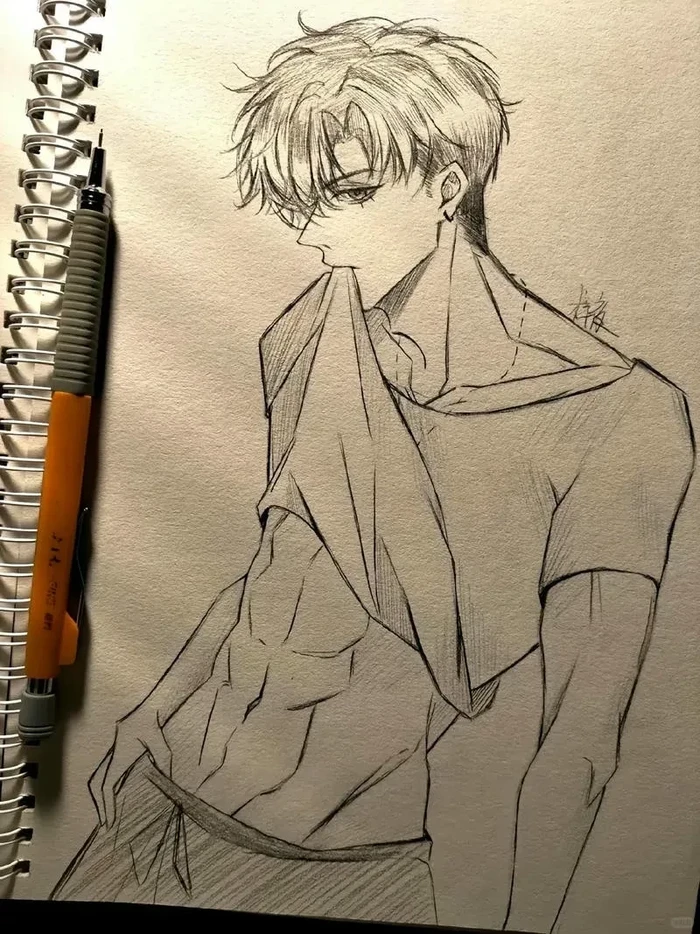 Hình tranh anime nam vẽ mạnh mẽ hào hoa
