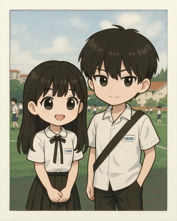 Học sinh ảnh chibi phong cách sinh động vui tươi