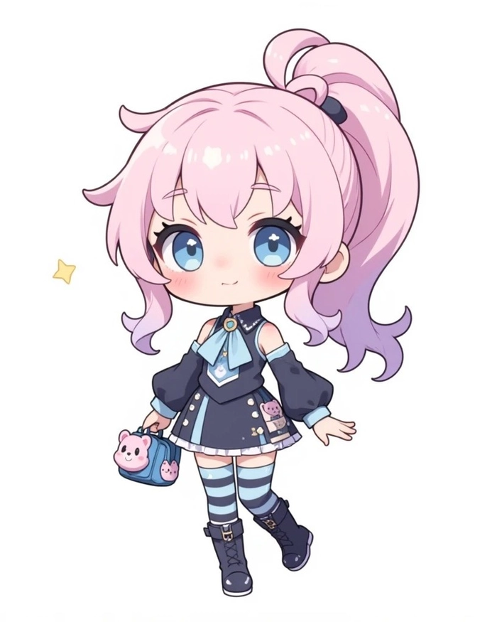 Nhân vật anime nữ dạng chibi với nét dễ thương