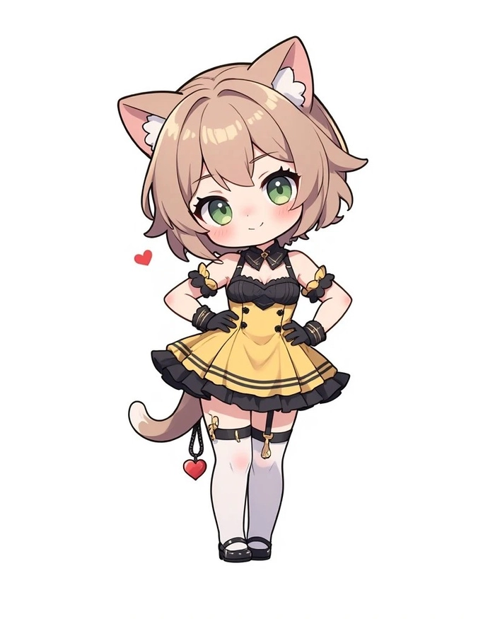 Nhân vật nữ chibi anime với nét đáng yêu nổi bật