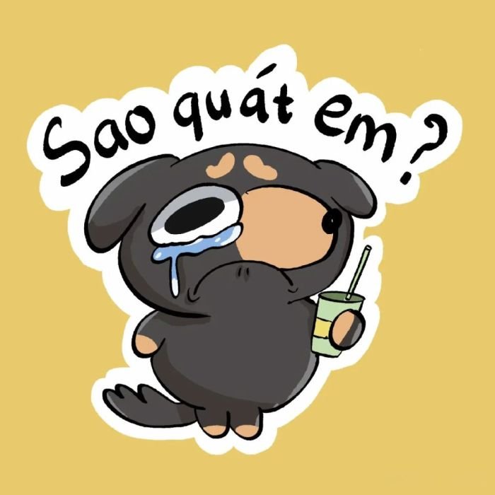 Trang trí ảnh chat bằng sticker chữ