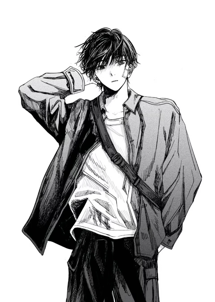 Tranh vẽ anime nam có biểu cảm lạnh lùng hấp dẫn