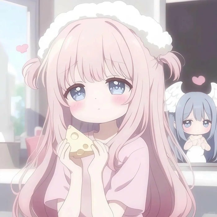 ảnh anime cute tóc hồng tai thỏ