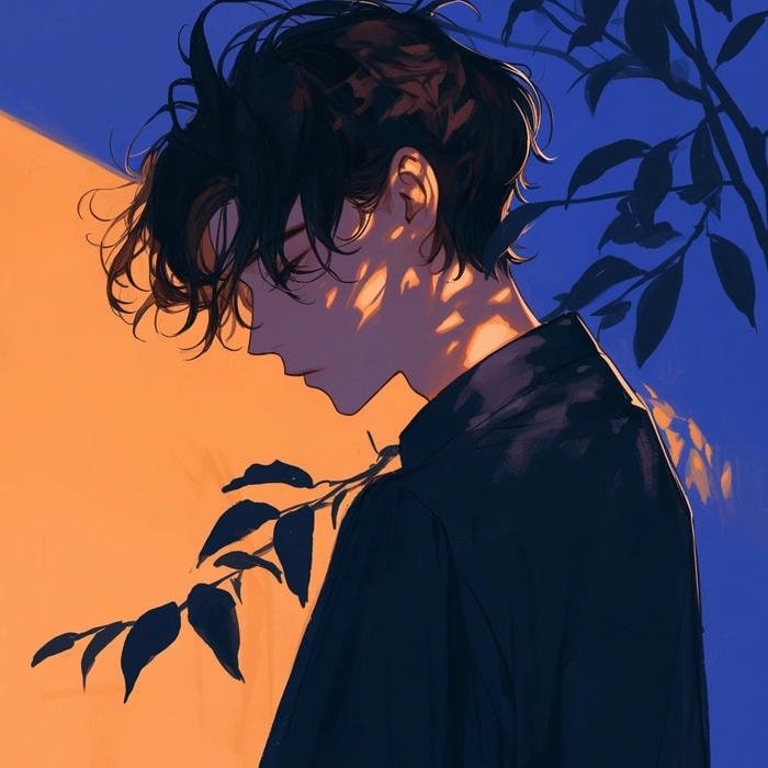 ảnh anime nam buồn nghệ thuật ánh trăng