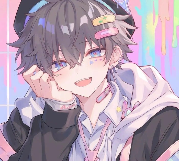 ảnh anime nam cười cute