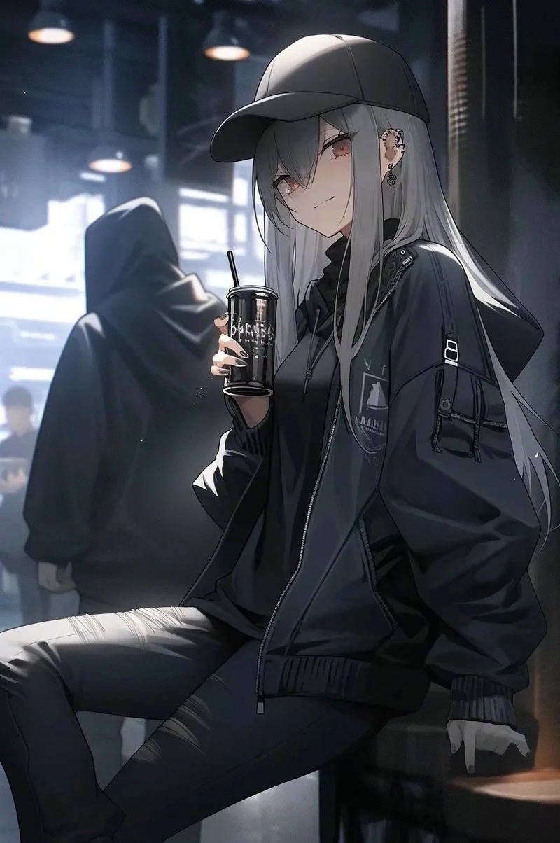 ảnh anime nữ lạnh lùng đen trắng