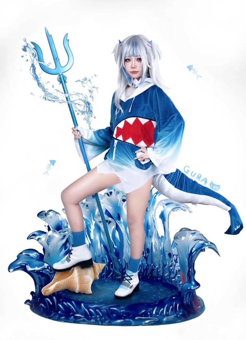 ảnh cosplay gawr gura studio ánh sáng
