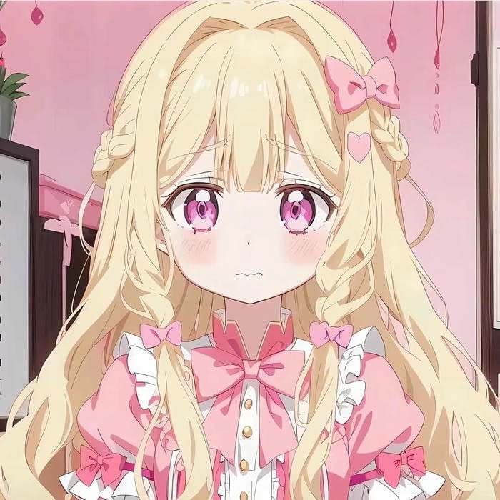 avatar anime nữ mặc váy hồng