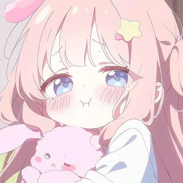 avatar anime nữ ôm gấu