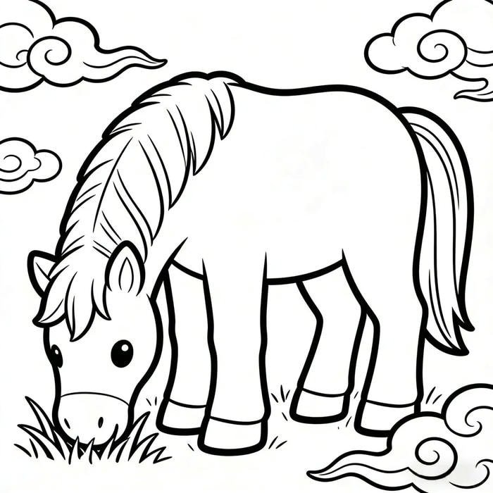 bản vẽ ngựa phù hợp cho trẻ mẫu giáo