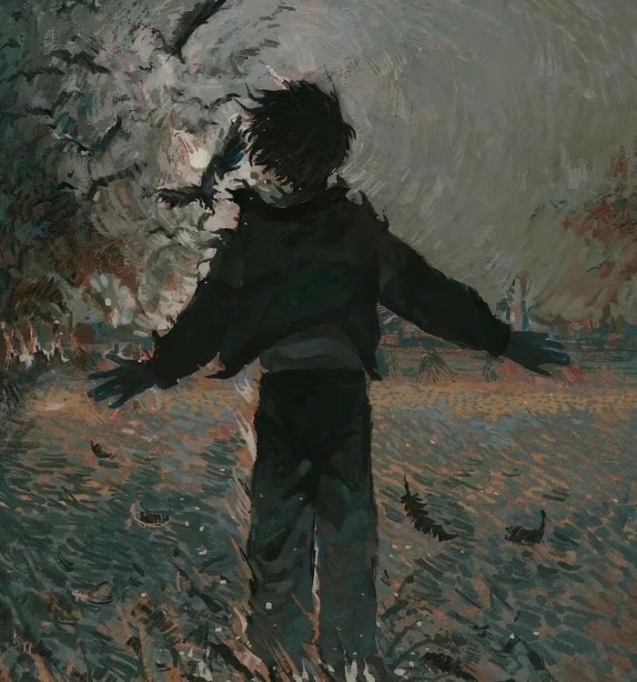 biểu cảm trầm tư ảnh anime nam buồn