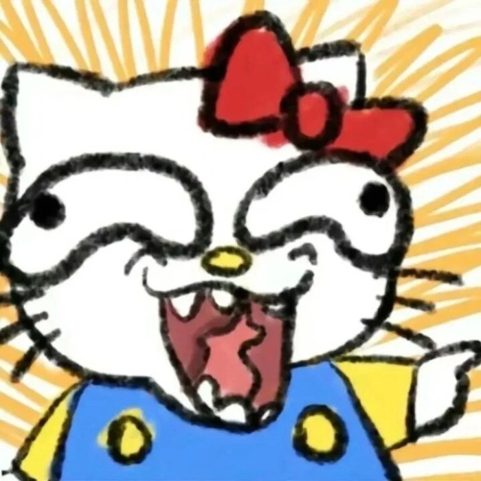 biểu hiện nhìn muốn né meme hello kitty bựa