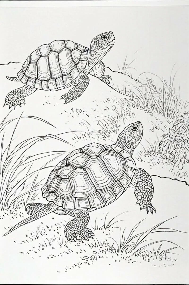 bộ tranh tô màu con rùa phiên bản nghệ thuật