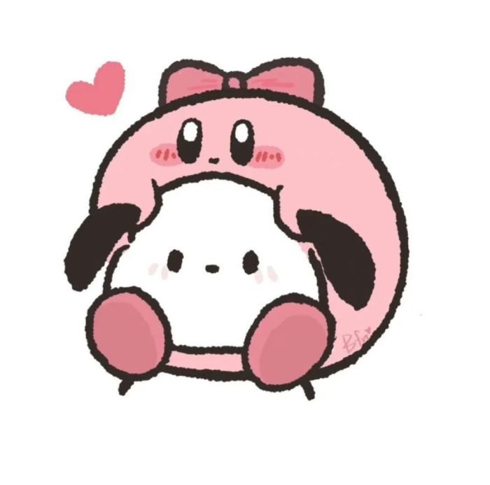 bức ảnh hoạt hình dạng sticker cute