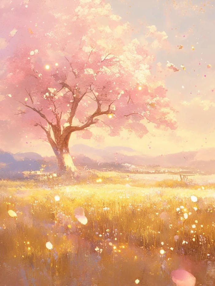 bức vẽ hoa đào đơn giản mà đẹp