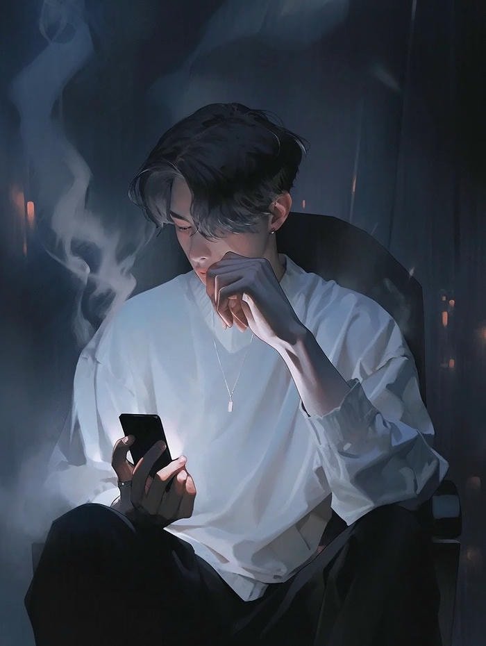 cô đơn lặng lẽ trong ảnh anime nam buồn