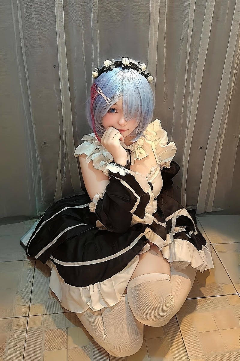 cosplay hầu gái váy đen trắng