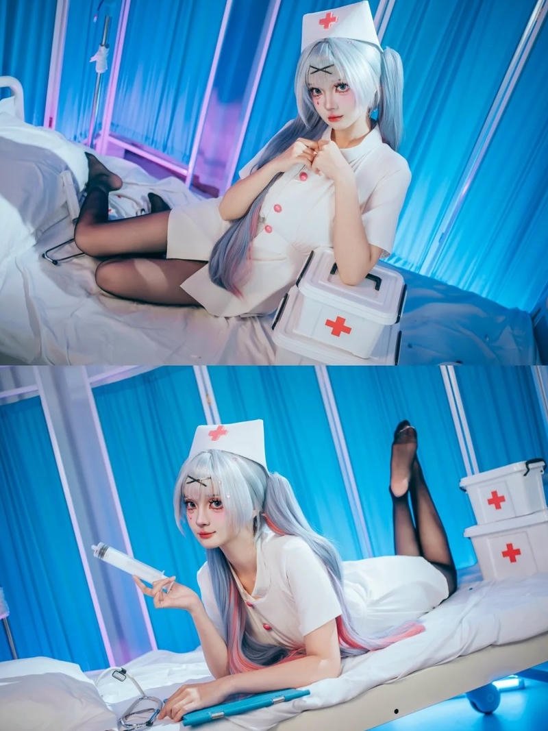 cosplay y tá trang phục trắng