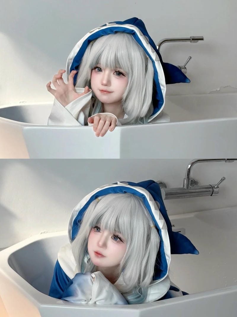 gawr gura cosplay phong cách anime dễ thương