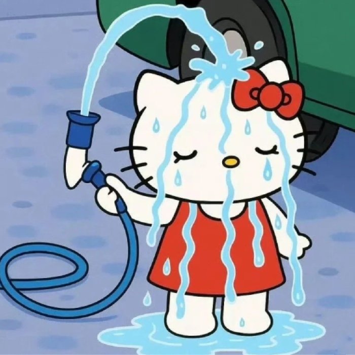 gương mặt ngáo ngơ meme hello kitty bựa