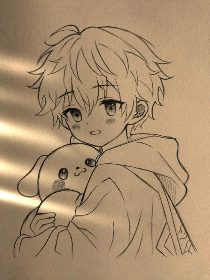 handsome anime boy drawing